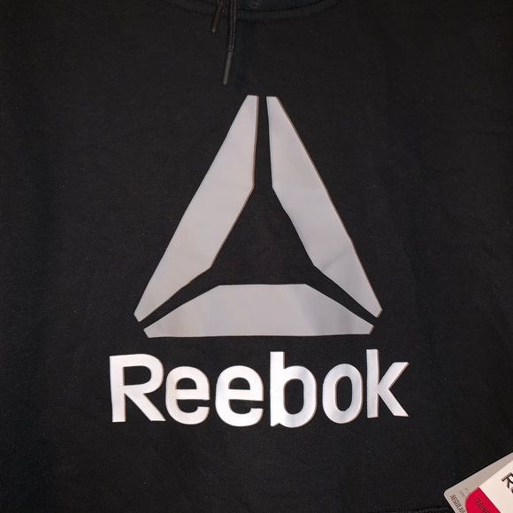 🏃🏟️🏃 Reebok Logo Large Black Hoodie 🏃🏟️🏃 - Picture 3 of 5